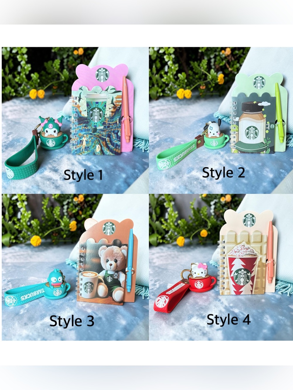 Starbucks Mini Spiral Notebook & Keychain Set (Pick 1)